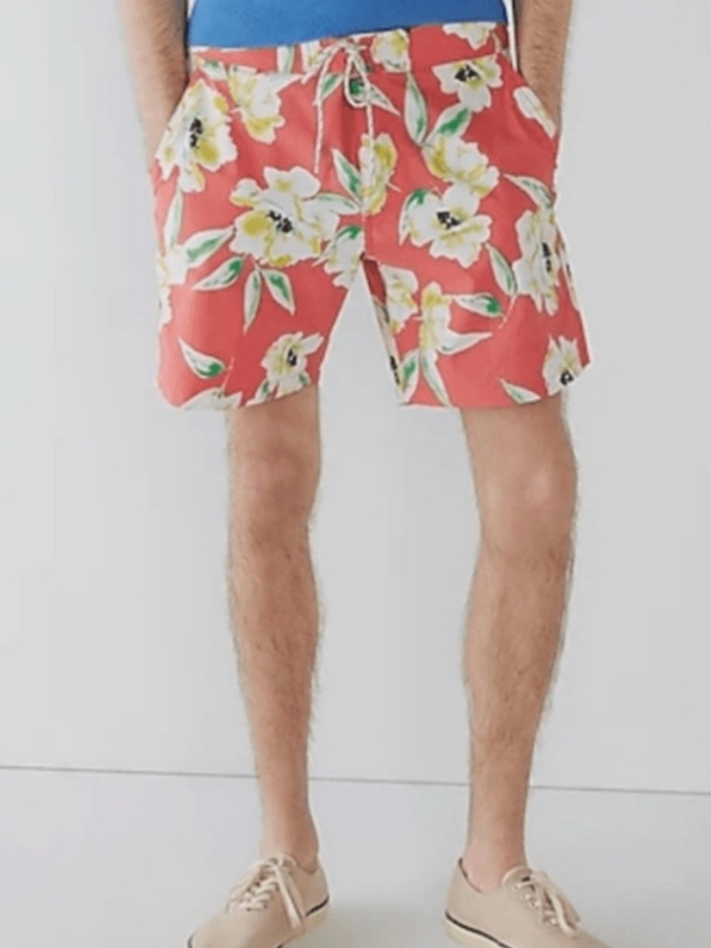 J CREW CORAL FLOWER BREAKER BOARD SHORTS EUC Surf Swim Shorts 34